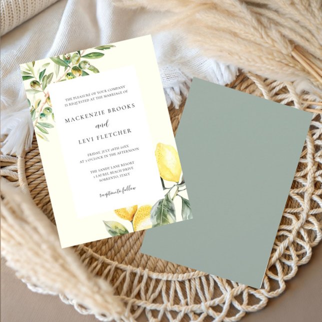 Convite Casamento no Jardim de Limão Elegante (Criador carregado)