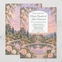 Casamento no Jardim de Rosas Rosa Romântico