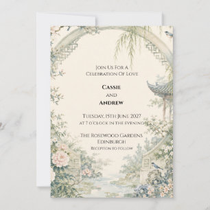 Convite Casamento no Jardim do Portão da Lua em Chinoiseri