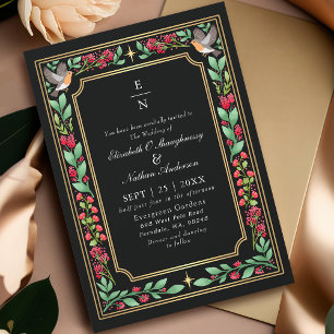 Convite Casamento no Jardim Floral Botânico Encantador Pre