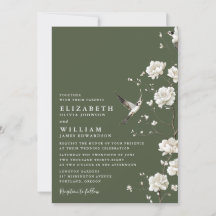 Casamento no Jardim Floral Chinesice Verde Oliva