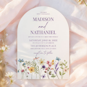 Convite Casamento no Jardim Floral de Flores Silvestres