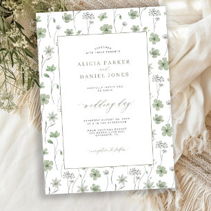 Convite Casamento no jardim floral de flores silvestres ve