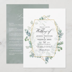 Convite Casamento no Jardim Geométrico de Eucalipto