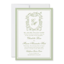 Casamento no Jardim Monograma Crista Verde Sage
