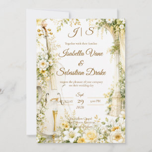 Convite Casamento no Jardim Musical Elegante