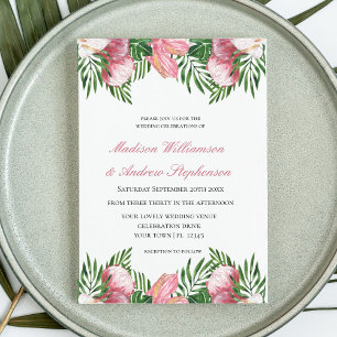 Convite Casamento no Paraíso Tropical com Aquarela Floral