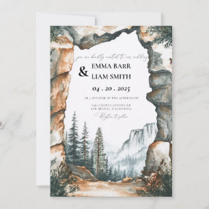 Convite Casamento no Parque Nacional de Yosemite Aquarela