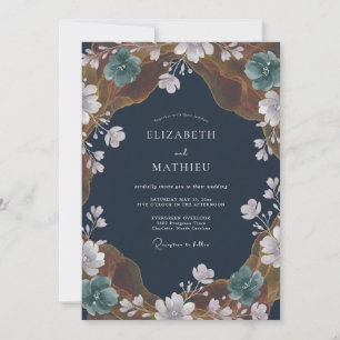 Convite Casamento no Pomar Azul-Naval Pintado