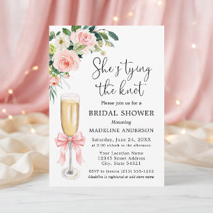 Convite Casamento Nó Rosa Arco Floral Chuveiro de Noiva