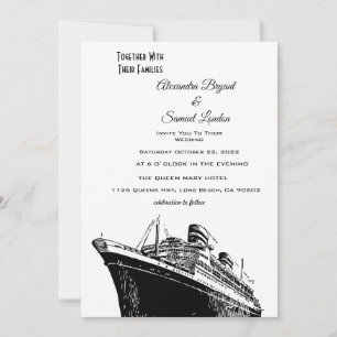 Convite Casamento no Tabordo de Navio com Tema Náutico