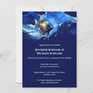 Convite Casamento no tema de recife náutico no oceano azul