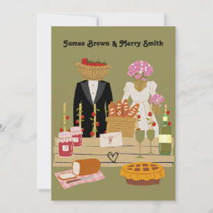 Convite Casamento Nobre Romântico Clássico de Morango