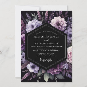 Convite Casamento Nocturno Mal-humorado Roxo