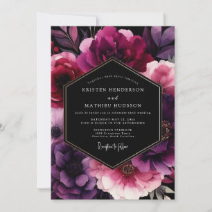 Convite Casamento Nocturno Plum Moody