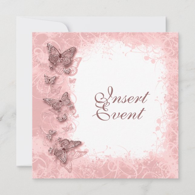 Convite Casamento noivado aniversário tema borboleta (Frente)