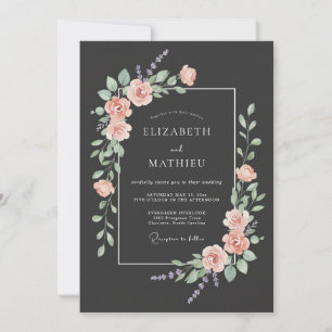 Convite Casamento Noturno com Carvão Luxuriante
