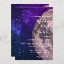 Casamento noturno da Lua do Céu Estrelas Roxo Casa