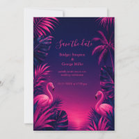 Casamento Noturno Floral Tropical Havaí Flamingo N