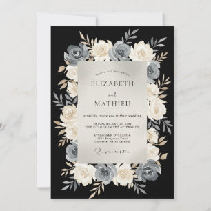 Convite Casamento Noturno Refined Preto