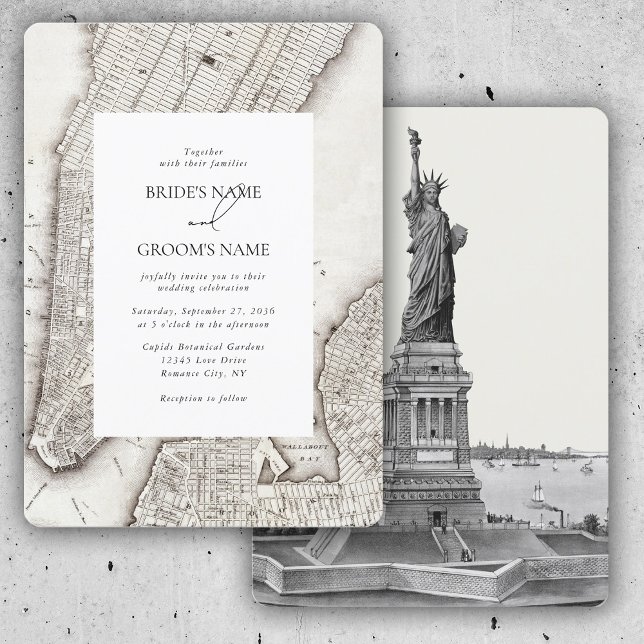 Convite Casamento NYC de Destino de Nova Iorque (New York City Destination NYC Wedding Invitation)