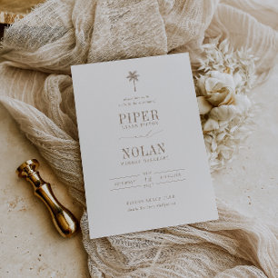 Convite Casamento Oásis Palmeira Bege