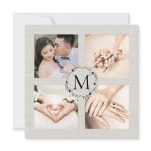 Casamento Obrigado Colagem de Fotos Monogramas