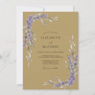 Convite Casamento Ochre Soft Lilac Wisteria