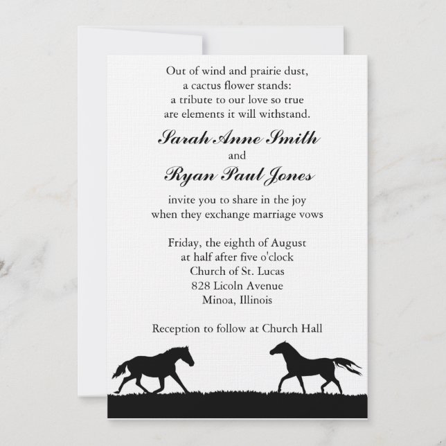 Convite Casamento ocidental (Frente)