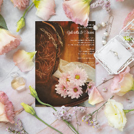 Convite Casamento Ocidental do Cowboy Boots do País das Es