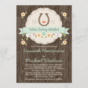 Convite Casamento Ocidental Mint Horsfere
