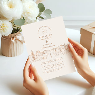 Convite Casamento Ocidental no Desert Road