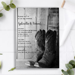 Convite Casamento Ocidental Rustic Cowboy Boots Country