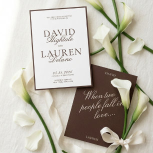 Convite Casamento Old Money Chocolate Preto
