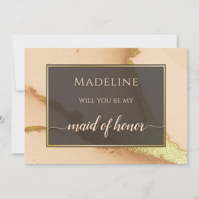 Convite Casamento 💡 Óleo Coral Moderno (Frente)