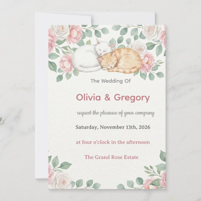 Convite Casamento Olivia & Gregory (Frente)