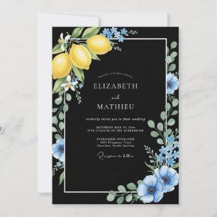 Convite Casamento Onyx Limão Cítrico Eucalipto