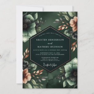 Convite Casamento Opulento Botânico Esmeralda