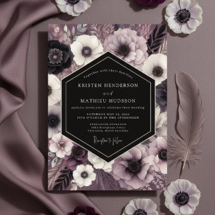 Convite Casamento Opulento Botânico Malva