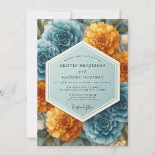 Convite Casamento Opulento de Marigold Slate