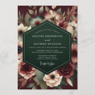 Convite Casamento Opulento Esmeralda e Marrom