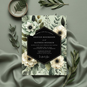 Convite Casamento Opulento Floral Salvia