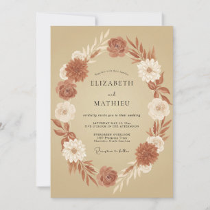 Convite Casamento Orgânico Outonal de Ferrugem