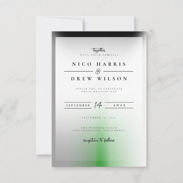 Convite Casamento Orgulho Demiromântico Elegante  (Frente)