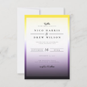 Convite Casamento Orgulhoso Não Binário Elegante