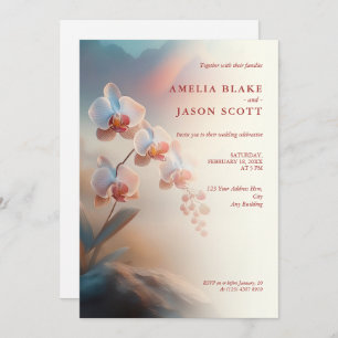 Convite Casamento Orquídea Branca de Cores Eetéreas