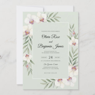 Convite Casamento Orquídea Branca Menta