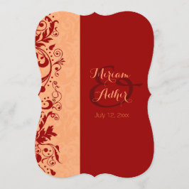 Convite Casamento ou noivado muçulmano vermelho