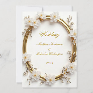 Convite Casamento Ouro Branco Moderno Sofisticado Elegante