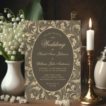 Casamento Ouro Preto Vintage Folhas de Cardo Elega